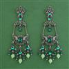 Indo Western Long Earring with Black Plating