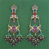 Indo Western Long Earring with Mehndi Plating