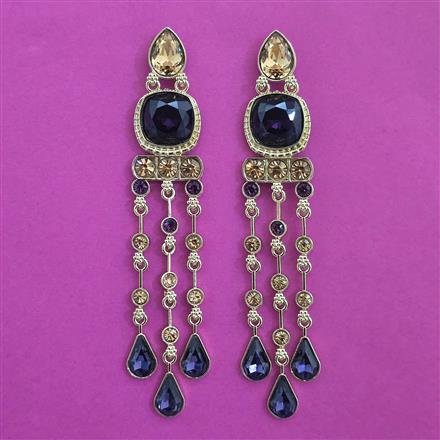 Indo Western Long Earring with Mehndi Plating
