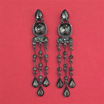 Indo Western Long Earring with Black Plating