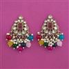 Indo Western Moti Earring with Mehndi Plating