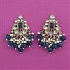 Indo Western Moti Earring with Mehndi Plating