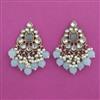 Indo Western Moti Earring with Mehndi Plating