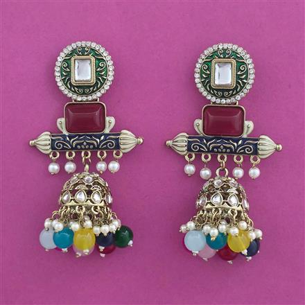 Indo Western Jhumki with Mehndi Plating