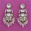 Indo Western Moti Earring with Mehndi Plating
