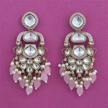 Indo Western Moti Earring with Mehndi Plating
