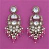 Indo Western Moti Earring with Mehndi Plating
