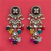 Indo Western Moti Earring with Mehndi Plating