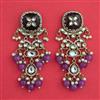 Indo Western Moti Earring with Mehndi Plating