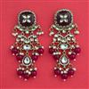 Indo Western Moti Earring with Mehndi Plating