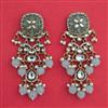 Indo Western Moti Earring with Mehndi Plating