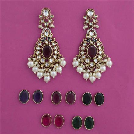 Indo Western Changeable Earring with Mehndi Plating