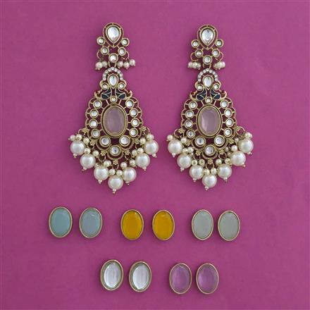 Indo Western Changeable Earring with Mehndi Plating