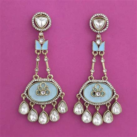 Indo Western Classic Earring With Mehndi Plating