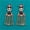 Indo Western Long Earring with Mehndi Plating