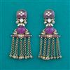 Indo Western Long Earring with Mehndi Plating