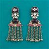 Indo Western Long Earring with Mehndi Plating