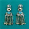 Indo Western Long Earring with Mehndi Plating