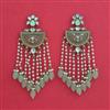 Indo Western Long Earring with Mehndi Plating