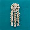 Indo Western Moti Hair Brooch With Gold Plating