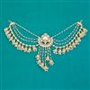 Indo Western Moti Hair Brooch With Gold Plating