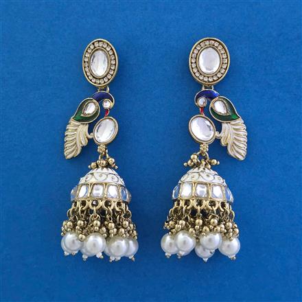 Indo Western Jhumki with Mehndi Plating