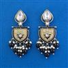 Indo Western Mother Of Pearl Earring with Mehndi Plating