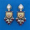 Indo Western Mother Of Pearl Earring with Mehndi Plating