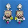 Indo Western Mother Of Pearl Earring with Mehndi Plating