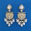 Indo Western Mother Of Pearl Earring with Mehndi Plating