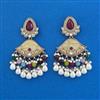Indo Western Mother Of Pearl Earring with Mehndi Plating