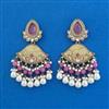 Indo Western Mother Of Pearl Earring with Mehndi Plating