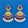Indo Western Mother Of Pearl Earring with Mehndi Plating