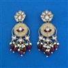 Indo Western Mother Of Pearl Earring with Mehndi Plating