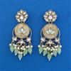 Indo Western Mother Of Pearl Earring with Mehndi Plating