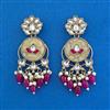 Indo Western Mother Of Pearl Earring with Mehndi Plating