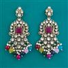 Indo Western Moti Earring with Mehndi Plating