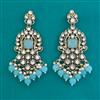 Indo Western Moti Earring with Mehndi Plating