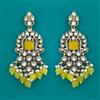Indo Western Moti Earring with Mehndi Plating
