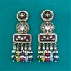 Indo Western Long Earring with Mehndi Plating