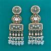 Indo Western Long Earring with Mehndi Plating