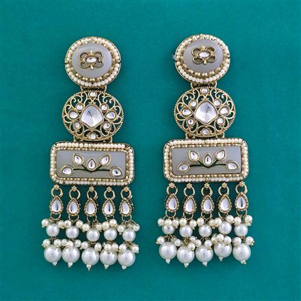 Indo Western Long Earring with Mehndi Plating