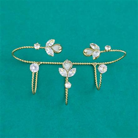 Indo Western Classic Ring With Gold Plating Rhodium Plating Mehndi Plating
