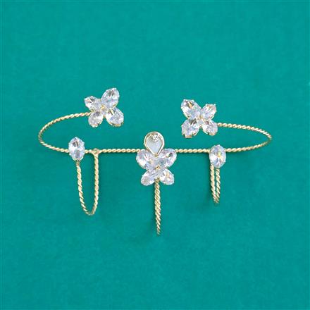 Indo Western Classic Ring With Gold Plating Rhodium Plating Mehndi Plating