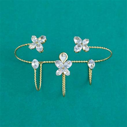 Indo Western Classic Ring With Gold Plating Rhodium Plating Mehndi Plating