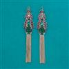 Indo Western Long Earring with Mehndi Plating