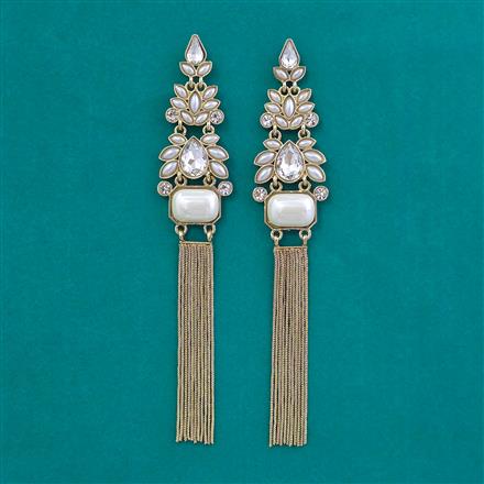 Indo Western Long Earring with Mehndi Plating