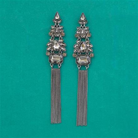 Indo Western Long Earring with Black Plating