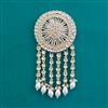Indo Western Moti Hair Brooch With Gold Plating