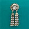 Indo Western Moti Hair Brooch With Mehndi Plating